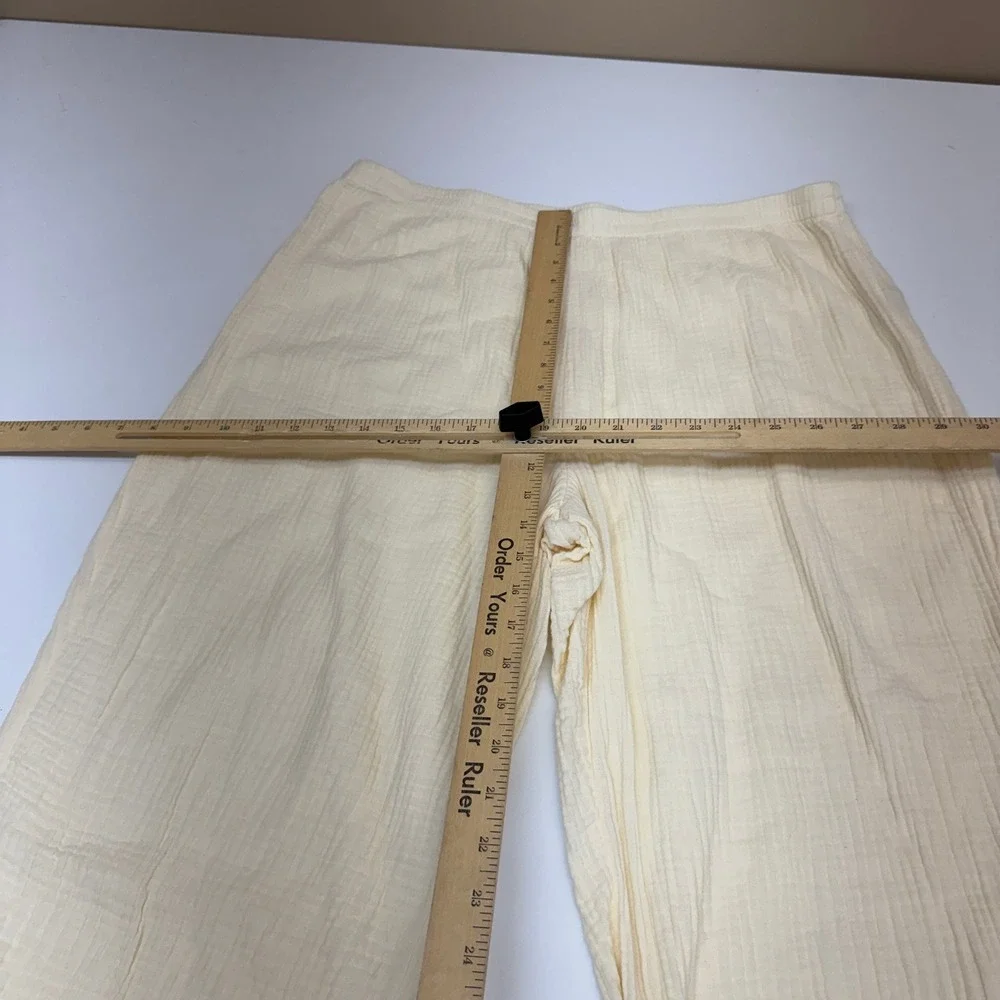 Soft Surroundings Pants Womens XL Cream Gauze Coastal Grandma Boho